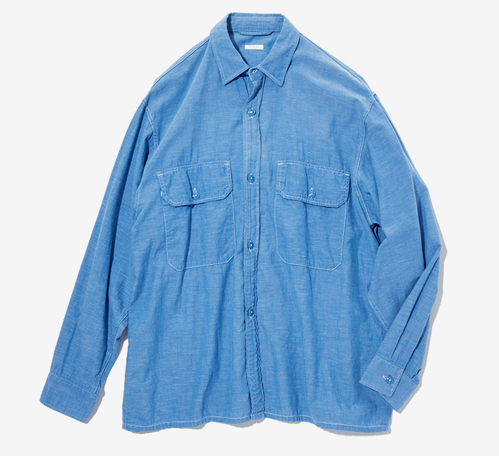 COMOLI blue cotton shirt
