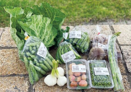 取材した5 月は豆や実山椒が旬真っ盛り。生産者が持ち込み値段を決めるシステムのため、鮮度は抜群、お値打ち感がある。