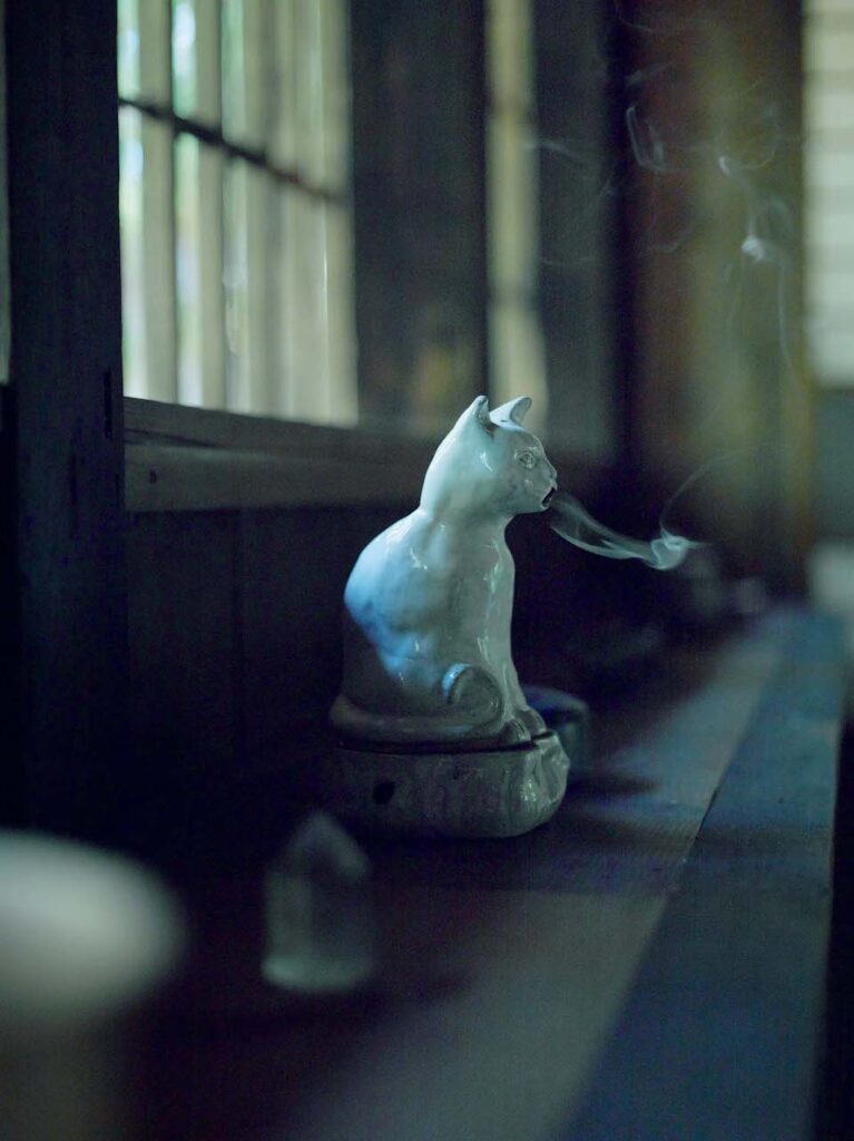 東京も含めて10年以上、家でのお香は〈松栄堂〉の白川をたいている。「この香りを嗅ぐと戻ってきたとほっとします」