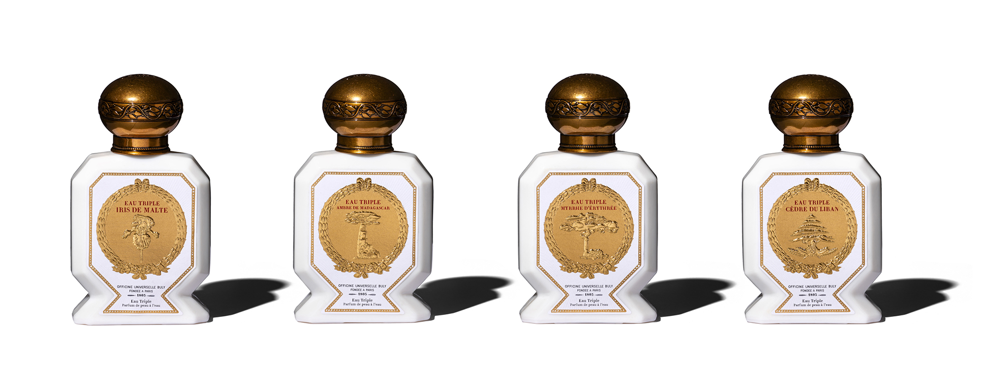 4種の香り（イリス・ドゥ・マルト、アンブル・ドゥ・マダガスカル、ミルラ・デリトレー、セードル・デュ・リバン）ビュリー BULY ブランドディレクター ヴィクトワール・ドゥ・タイヤック 美容 コスメ