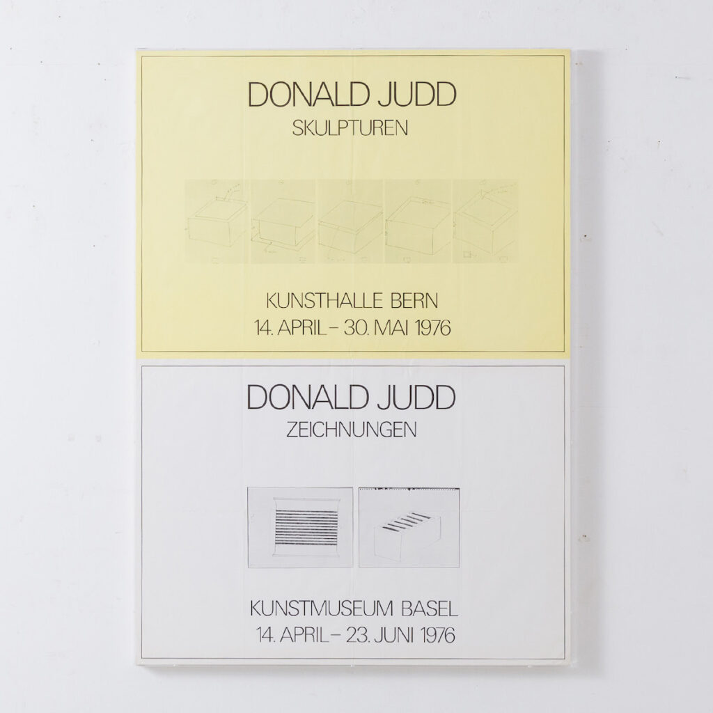 1976 年、スイスのベルンとバーゼルで同時開催された展覧会に合わせて
制作されたドナルド・ジャッドのポスター。
