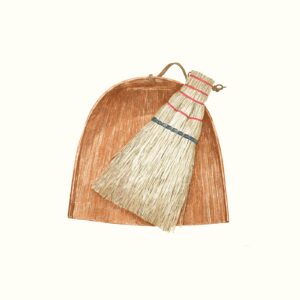 陶芸家・鈴木 茜さんが愛用する、〈江戸箒老舗 白木屋傳兵衛〉の箒とちりとり。