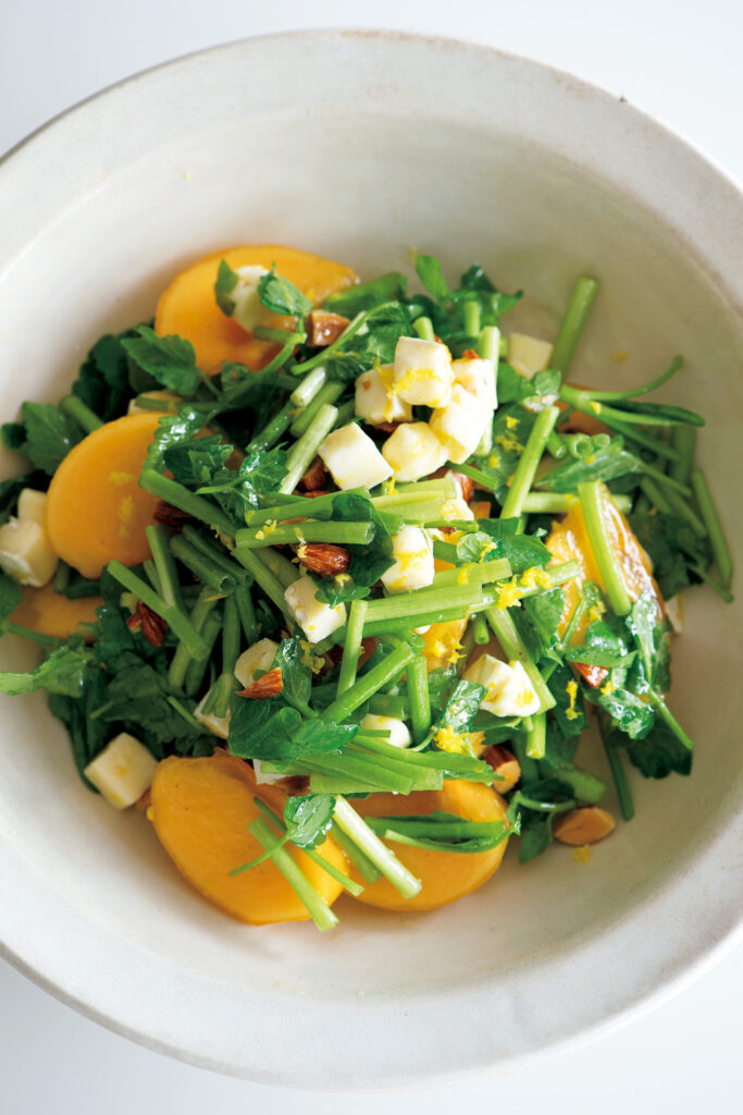 渡辺有子の料理教室 柿と芹のサラダ 渡辺有子の料理教室 柿と芹のサラダ