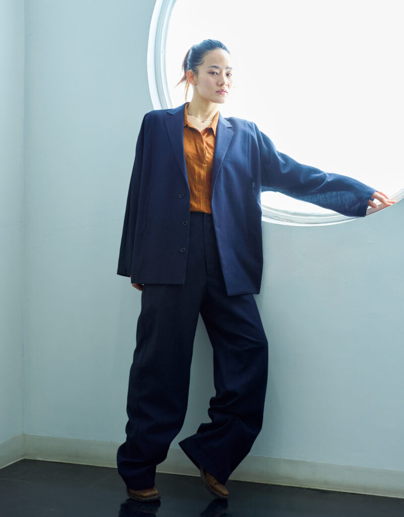 Wool Cotton Crepe-Jacket&Pants