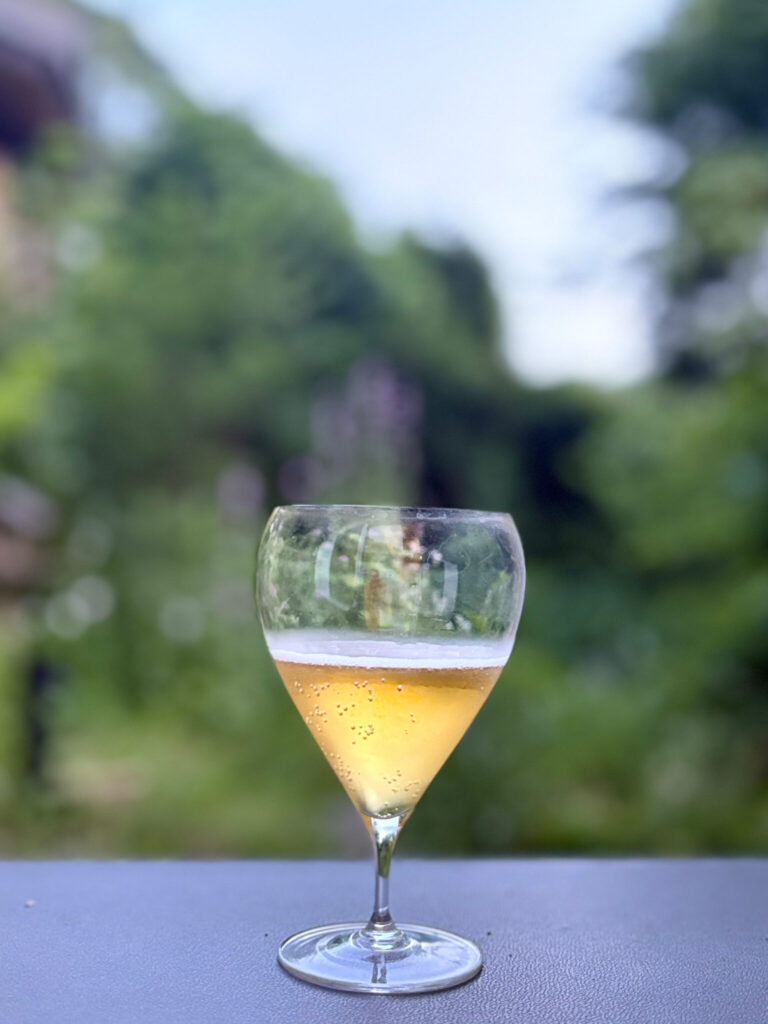 暑くも寒くもない日の夕暮れ時には、外にテーブルを出して、おいしいお酒と簡単な酒肴 (しゅこう) でアペリティーボ！ たったそれだけでも旅気分。忙しさを楽しむ、自然に囲まれた移住暮らし。写真と文：長谷川 ちえ (『in-kyo』店主、エッセイスト) #4