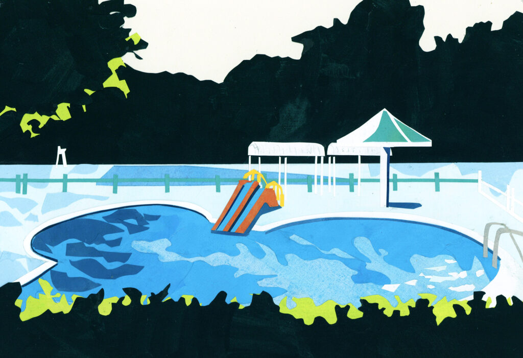 今日1日を、このイラストと。のなか あやみ vol.5 | 夏をひらいて (浜松城公園児童プール) 今日1日を、このイラストと。のなか あやみ vol.5