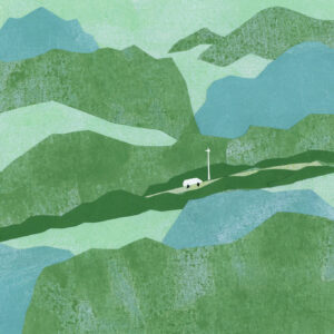 今日１日を、このイラストと。のなか あやみ vol.22 | 青の間にちらりほらり (どうだん原)