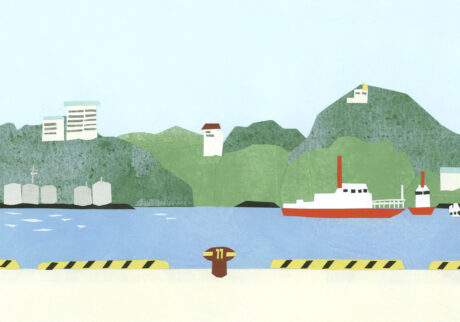 今日１日を、このイラストと。のなか あやみ vol.23 | 舟を待ちながら (伊勢湾フェリー乗場)