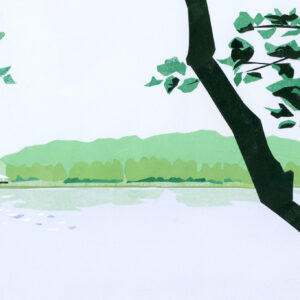 今日１日を、このイラストと。のなか あやみ vol.28 | 湖畔にたたずんで (佐鳴湖)