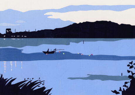 今日１日を、このイラストと。のなか あやみ vol.30 | 夜を釣る (佐鳴湖)