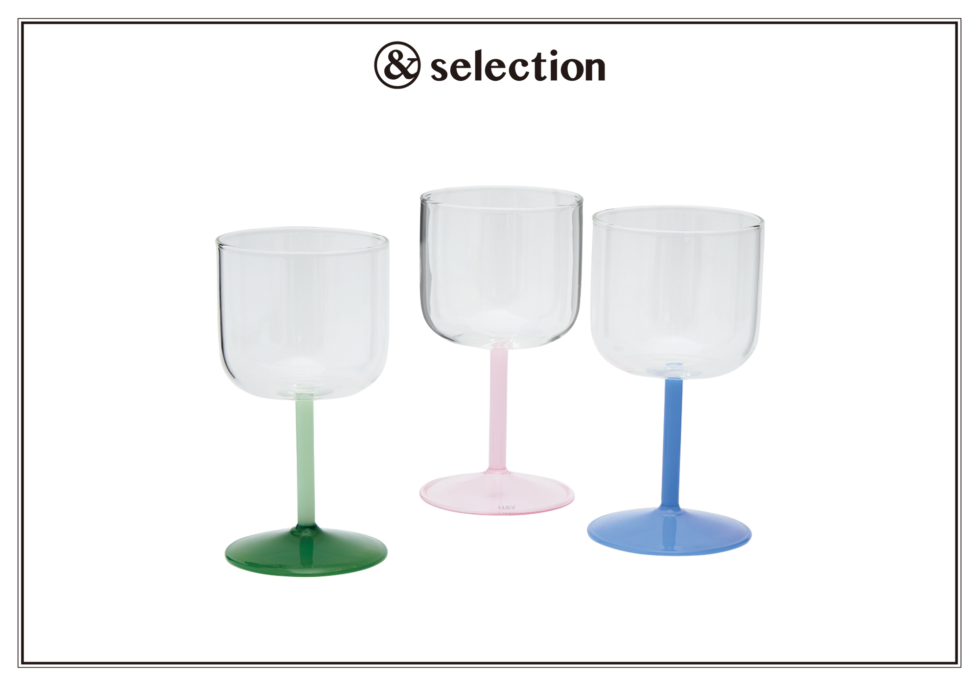 ポップなカラーリングで食卓を彩る、〈ヘイ〉のワイングラス。