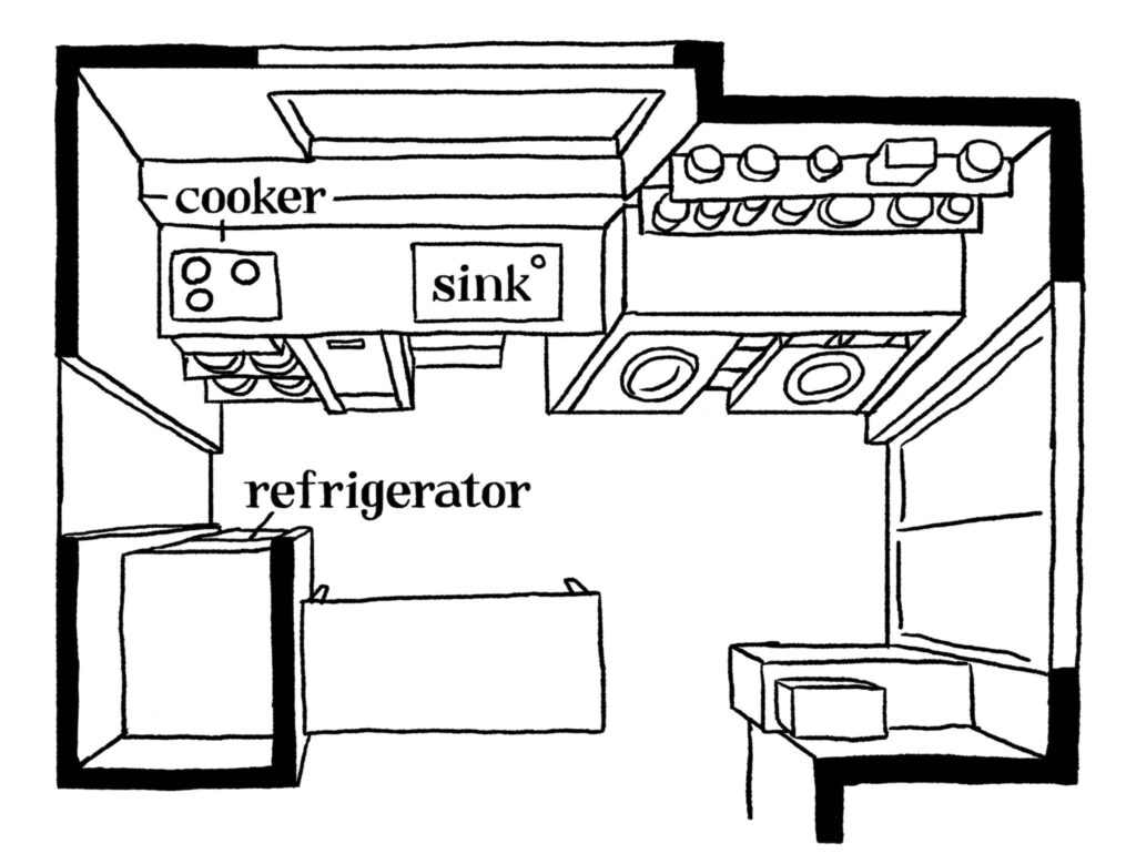 家事の動線を一直線におさめる。アートが彩る開放的なアイランドキッチン。