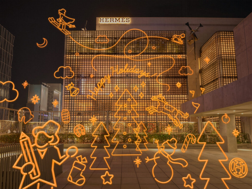 銀座の空に、3Dドローイング。「HERMÈS LANTERNE DRAWING」が『Ginza Sony Park』で12月20日 (土) から25日 (木) まで開催。 銀座の空に、3Dドローイング。「HERMÈS LANTERNE DRAWING」が『Ginza Sony Park』で12月20日 (土) から25日 (木) まで開催。