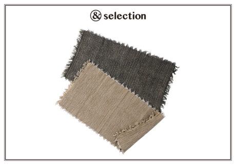 大島紬による豊かな表情を生かしたリネンラグが、〈エシャペ〉からお目見え。