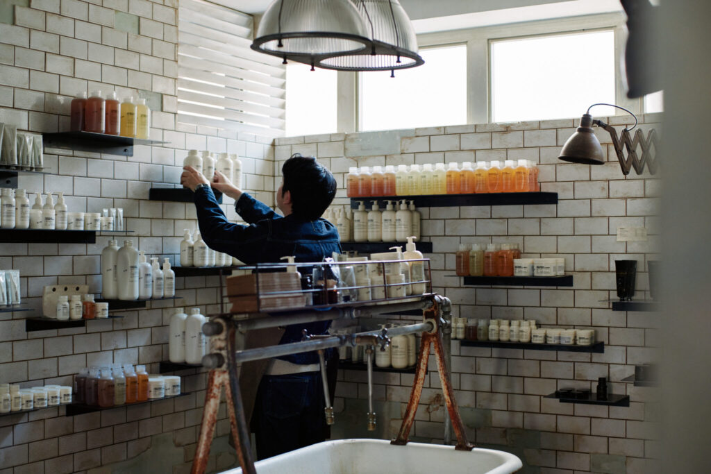 シャンプーやハンドソープ、ボディクリームなどが揃う一角。ルラボ | シャンプーやハンドソープ、ボディクリームなどが揃う一角。