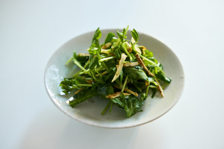 7 春菊と豆苗の揚げごぼうナムル おべんと屋さん〈75foods〉吉森なな子のレシピ帖 #7