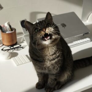 読者の皆さんから。「だって、ねこだもん」。ちる