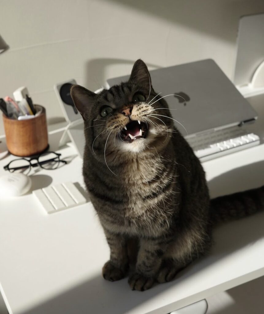 読者の皆さんから。「だって、ねこだもん」。ちる