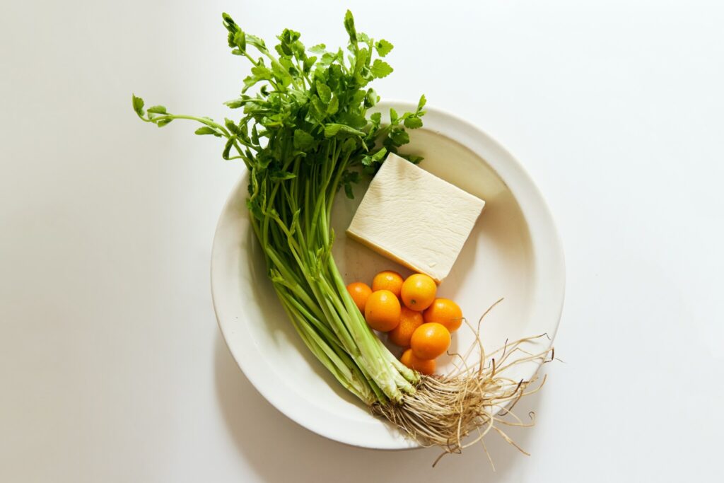 2 せりと金柑の白和え/おべんと屋さん〈75foods〉吉森なな子のレシピ帖 #10 2 せりと金柑の白和え/おべんと屋さん〈75foods〉吉森なな子のレシピ帖 #10