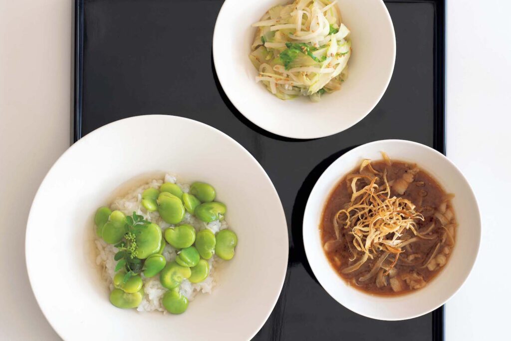 旬の魅力が味わえる3品。定食として3品一緒に食べると、それぞれの良さが、より一層伝わってきます。