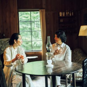 再生された「九尺二間」の山荘。 再生された「九尺二間」の山荘。