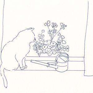 4 | 花とジョーロと猫