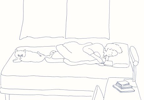 〈母と猫〉イラストレーター 鳥屋 菜々子 のイラスト | 母と猫 〈母と猫〉イラストレーター 鳥屋 菜々子 のイラスト | 母と猫