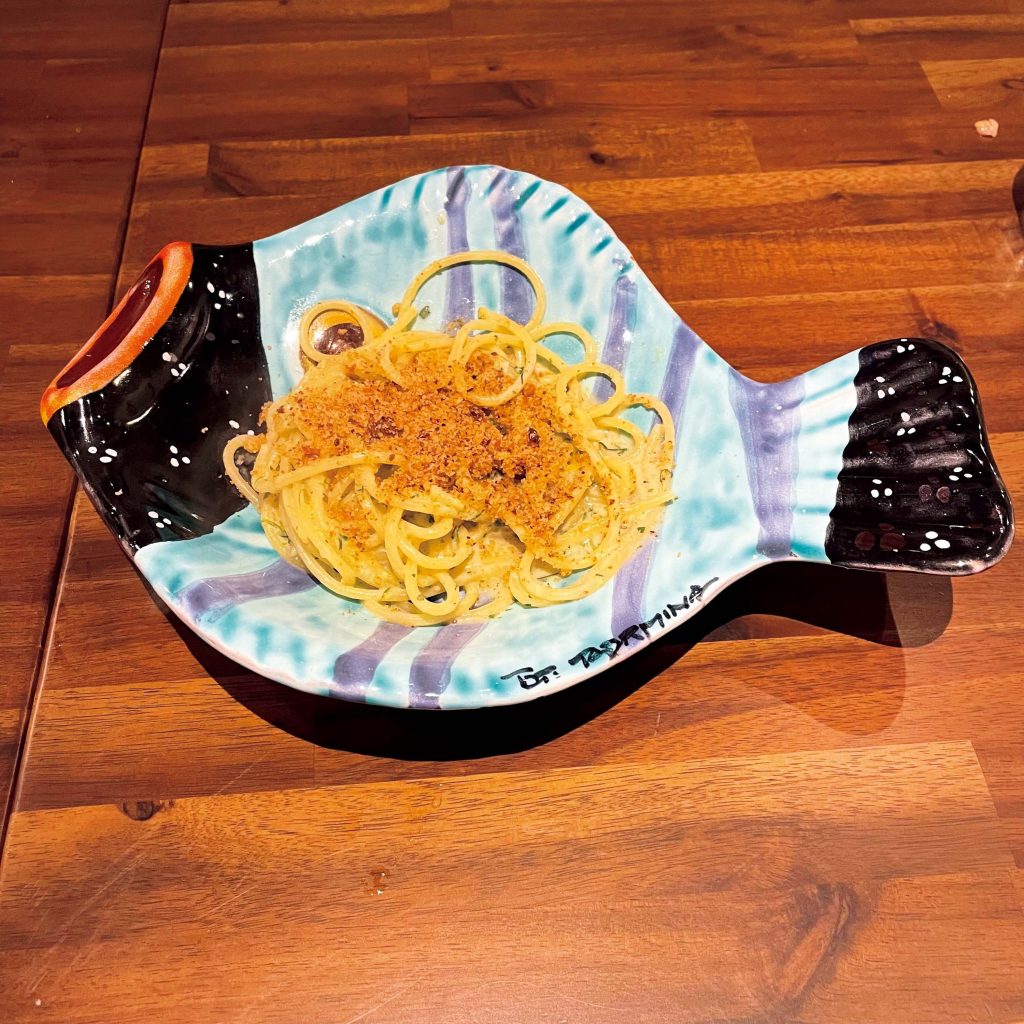 『カピオ』パスタの一品、「鯛の白子ペースト」。白子がホロホロ。 | パスタの一品、「鯛の白子ペースト」。白子がホロホロ。