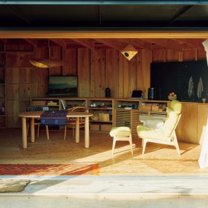 建築士・坂野由美子さんの17坪の平屋 | 地域材を用い、地元の職人が手がけた、山梨県内に立つ坂野由美子さん邸。〈マルニ木工〉の椅子や〈listude〉のスピーカーなど山梨に縁のあるものばかりに囲まれて暮らす。